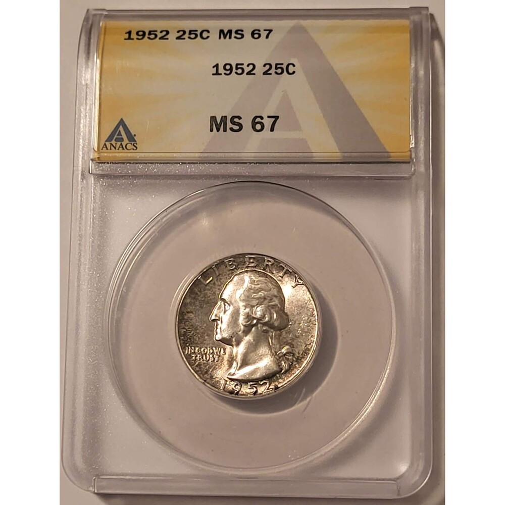 1952 Washington Quarter MS67 ANACS Toning